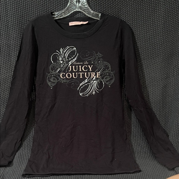 Juicy Couture Black Graphic Long Sleeve Top - Picture 1 of 3